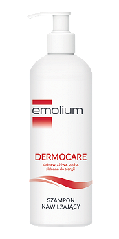 Emolium Dermocare, szampon nawilżający do skóry wrażliwej, suchej, skłonnej do alergii, 200 ml