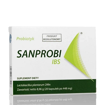 Sanprobi IBS, kapsułki ze składnikami wspierającymi mikroflorę jelitową, 20 szt.