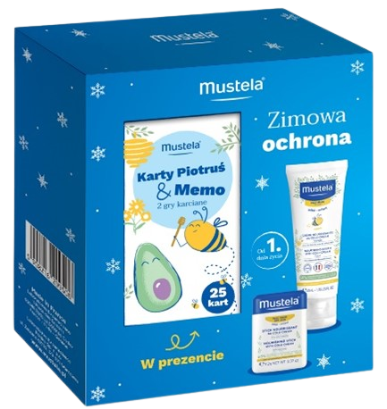 LABORATOIRES EXPANSCIENCE Mustela Zimowa Ochrona, zestaw: krem do twarzy z CC, 40 ml + ochronny sztyft z CC 9,2 g, + karty Memo — Inhaltsstoffe i ocena