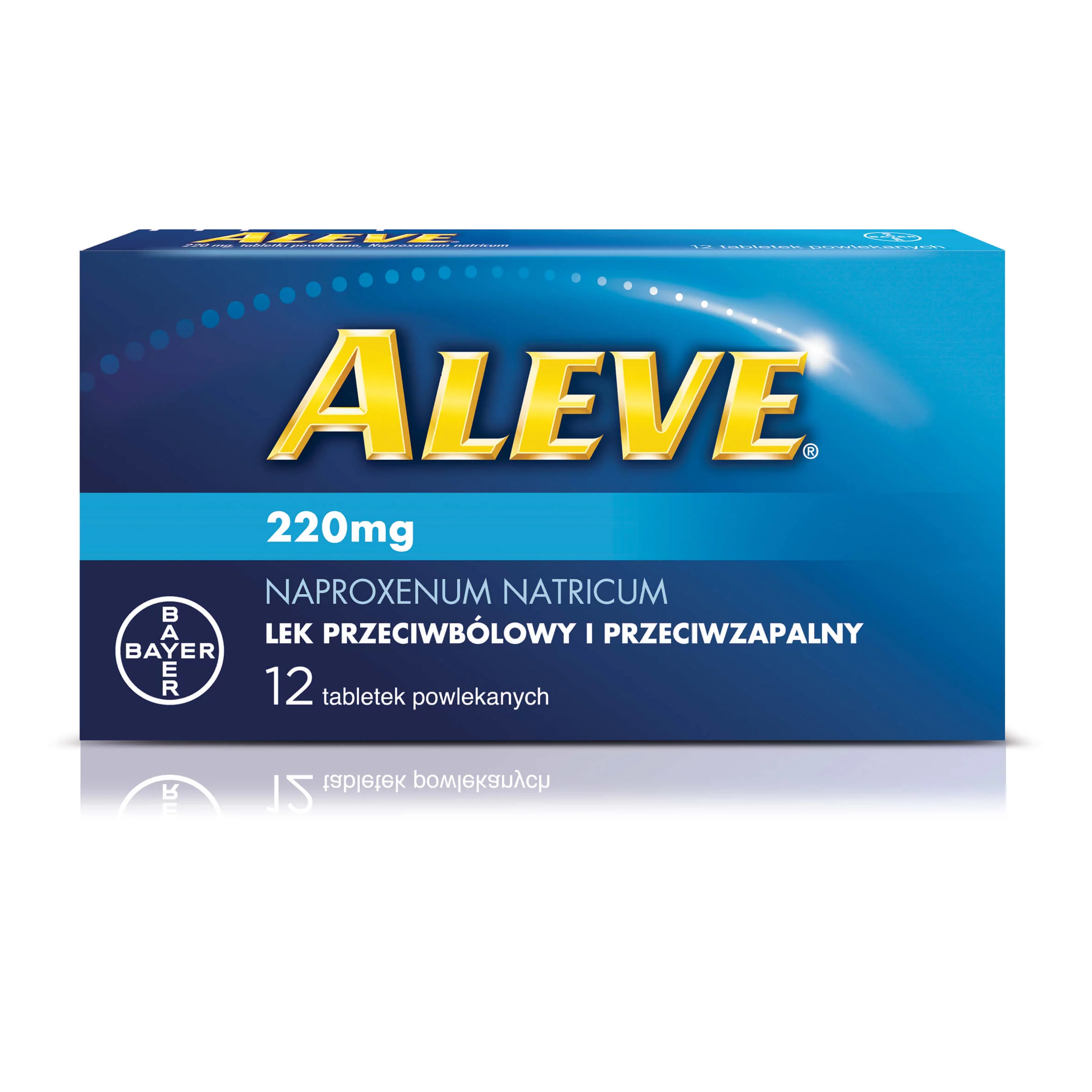 Aleve, tabletki przeciwbólowe, przeciwgorączkowe, przeciwzapalne, 12 szt.
