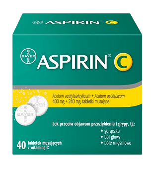 Aspirin C 400 mg + 240 mg, 40 tabletek musujących