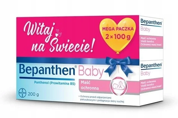 Bepanthen Baby, maść ochronna, zestaw, 100 g + 100 g
