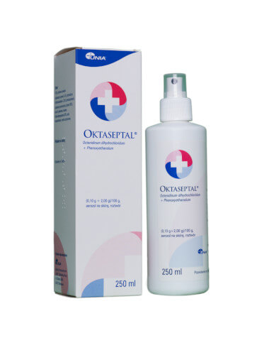 Oktaseptal, aerozol odkażający i wspomagający leczenie ran skórnych, butelka 250 ml