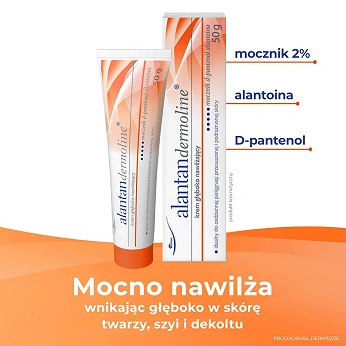 Alantandermoline, krem głęboko nawilżający pielęgnujący skórę twarzy, szyi i dekoltu, tuba 50 g