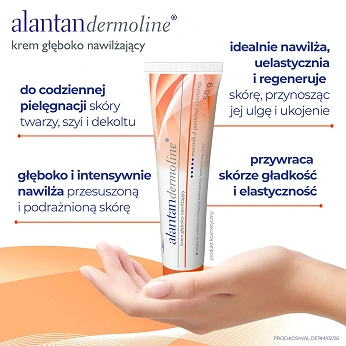 Alantandermoline, krem głęboko nawilżający pielęgnujący skórę twarzy, szyi i dekoltu, tuba 50 g
