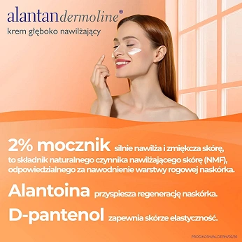 Alantandermoline, krem głęboko nawilżający pielęgnujący skórę twarzy, szyi i dekoltu, tuba 50 g