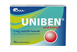 Uniben 3mg 20 pastylek twardych, smak miętowy
