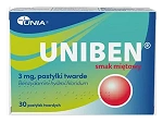 Uniben 3mg 30 pastylek do ssania, smak miętowy