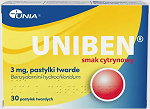 Uniben 3 mg 30 pastylek, smak cytrynowy