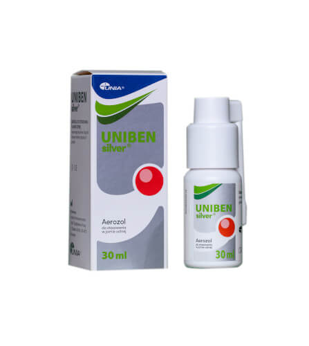 Uniben Silver, areozol na stan zapalny jamy ustnej, 30 ml