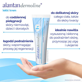 Alantandermoline, lekki krem do pielęgnacji skóry dzieci, niemowląt i dorosłych, 50 g