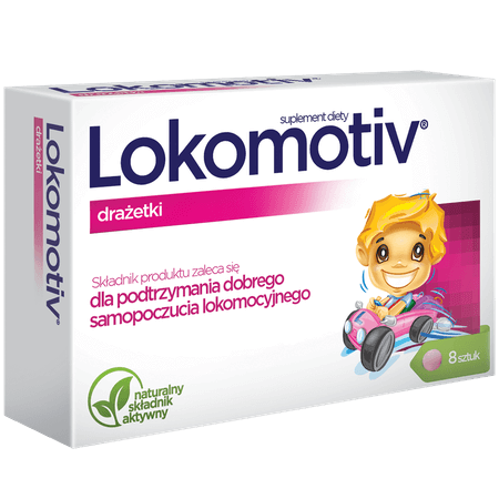 Lokomotiv, drażetki ze składnikami wspomagającymi przy chorobie lokomocyjnej, 8 szt.