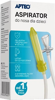 Aspirator do nosa dla dzieci APTEO CARE, do usuwania wydzieliny i oczyszczania nosa, 1 szt.