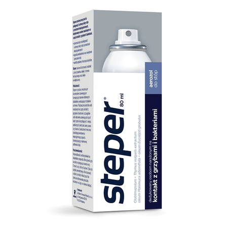 Steper aerozol , aerozol redukujący nieprzyjemny zapach przy nadmiernej potliwości stóp, 80 ml
