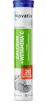 Novativ Calcium + Witamina C , 20 tabletek musujących