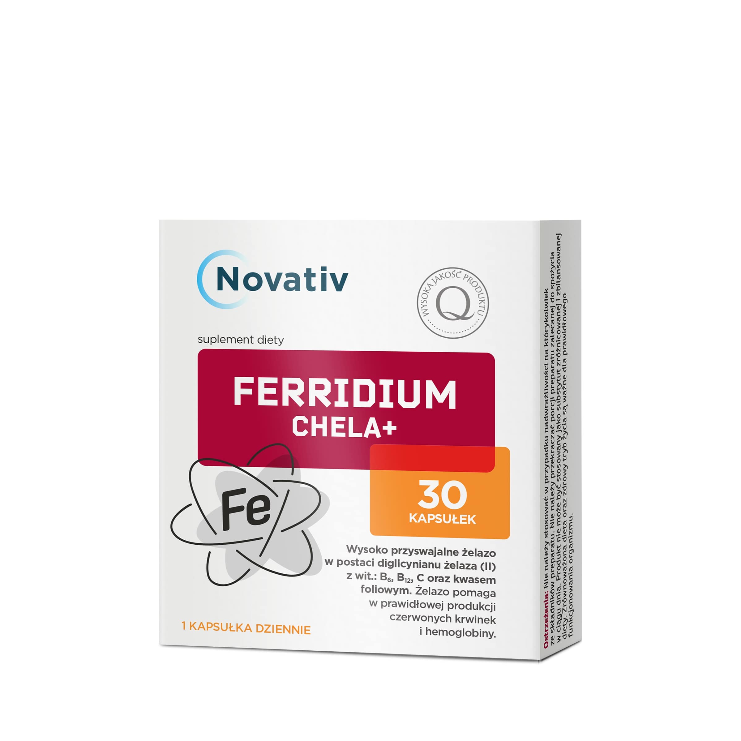 Novativ Ferridium Chela +, 30 kapsułek