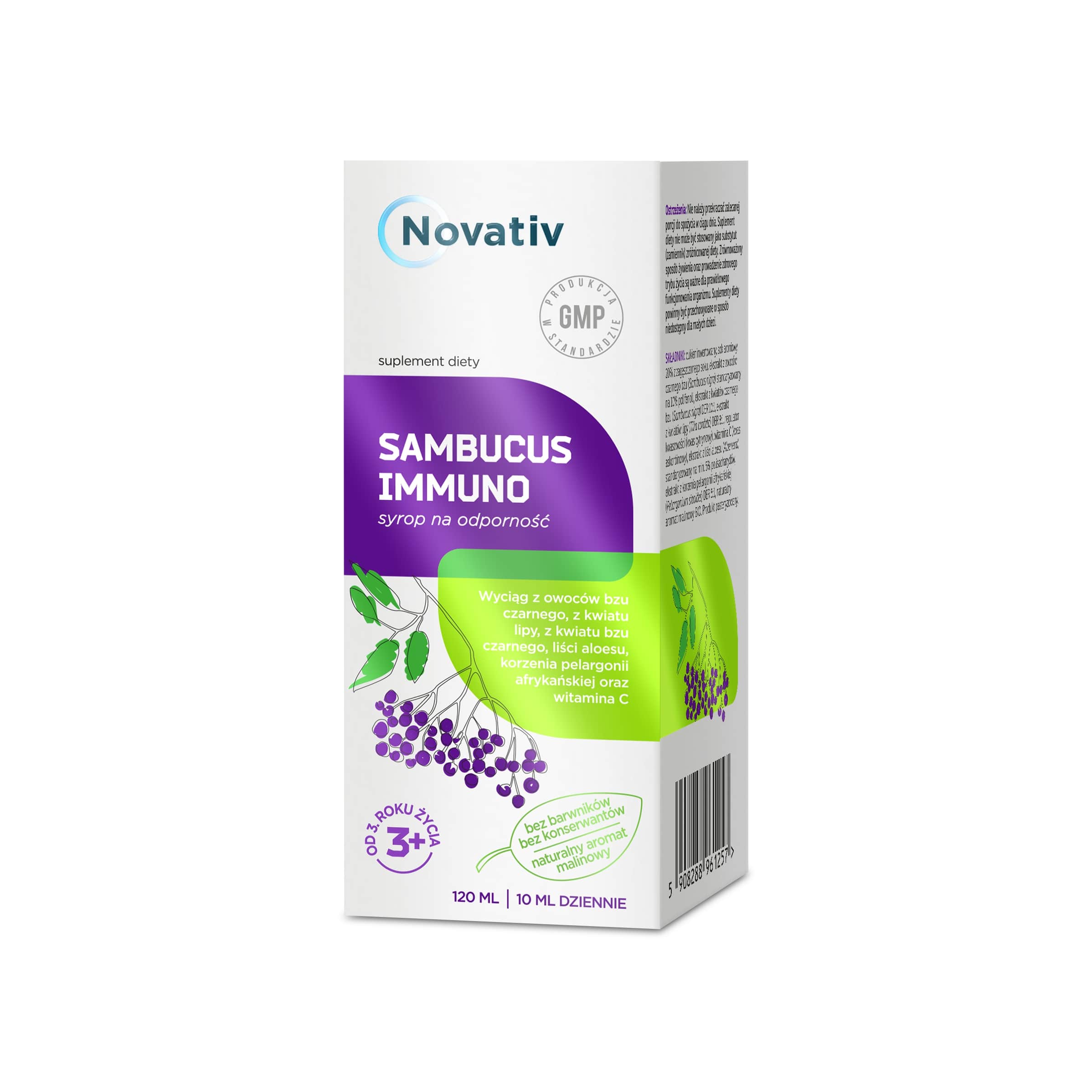 Novativ Sambucus Immuno, syrop 120 ml