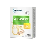 Novativ Vocasept pastylki ze składnikami łagodzącymi ból gardła, 24 szt.