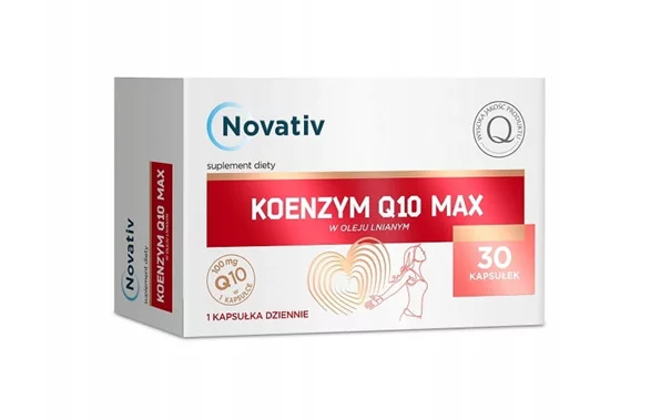 NOVATIV Koenzym Q10 MAX, kapsułki z koenzymem wspomagającym układ oddechowy, 30 szt.