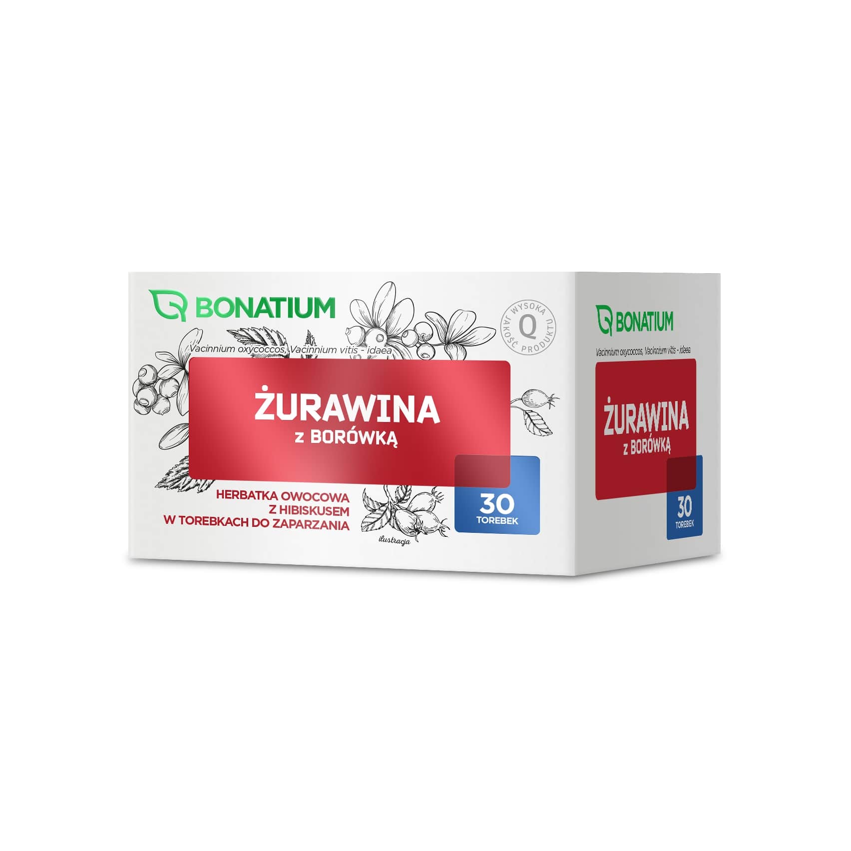 Bonatium Żurawina z borówką, herbatka owocowa ze składnikami wspomagającymi funkcjonowanie układu odpornościowego, 30 szt.