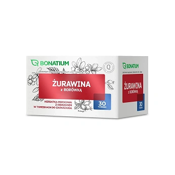 Bonatium Żurawina z borówką, herbatka owocowa ze składnikami wspomagającymi funkcjonowanie układu odpornościowego, 30 szt.