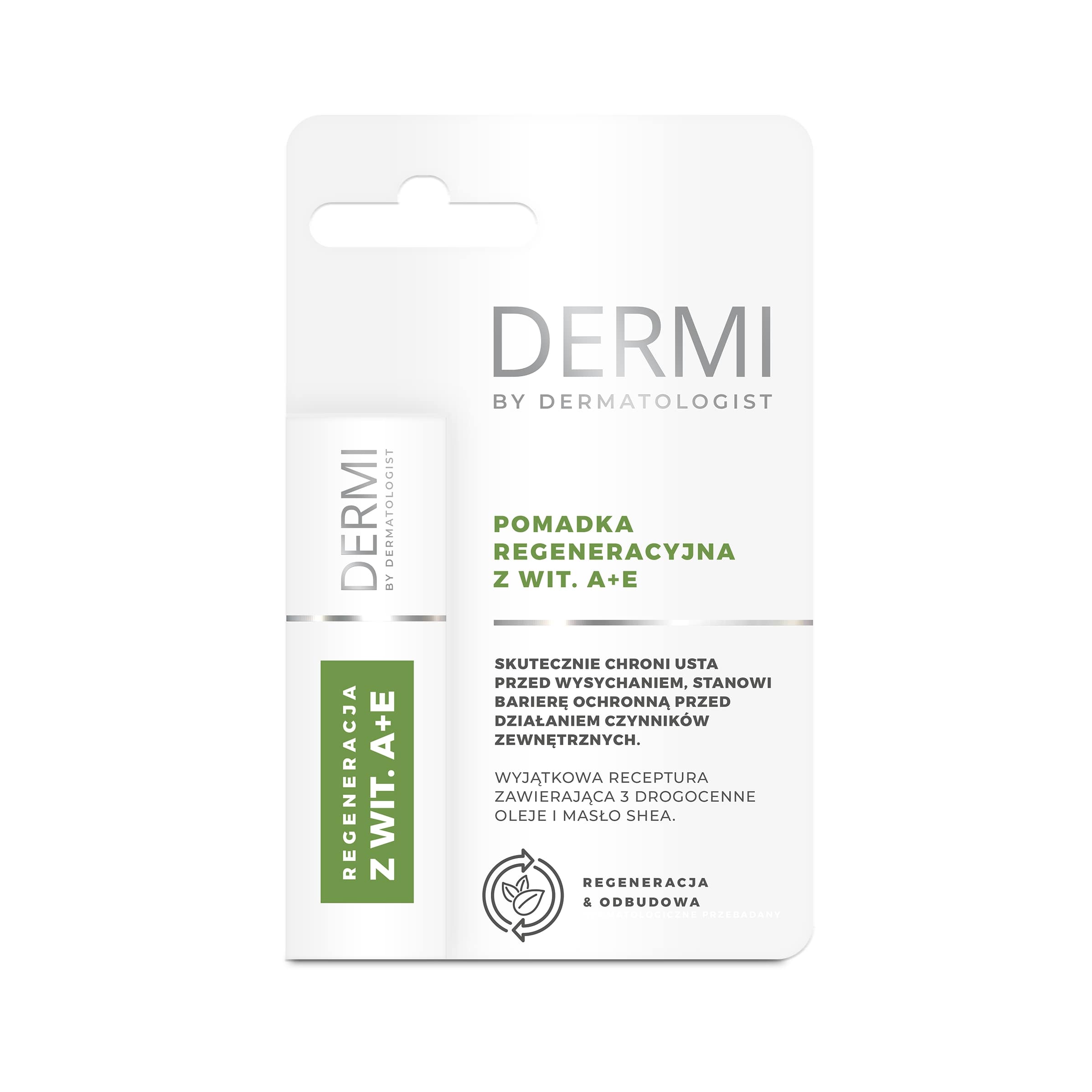 DERMI, pomadka regeneracyjna z wit. A+E, 4,5 g