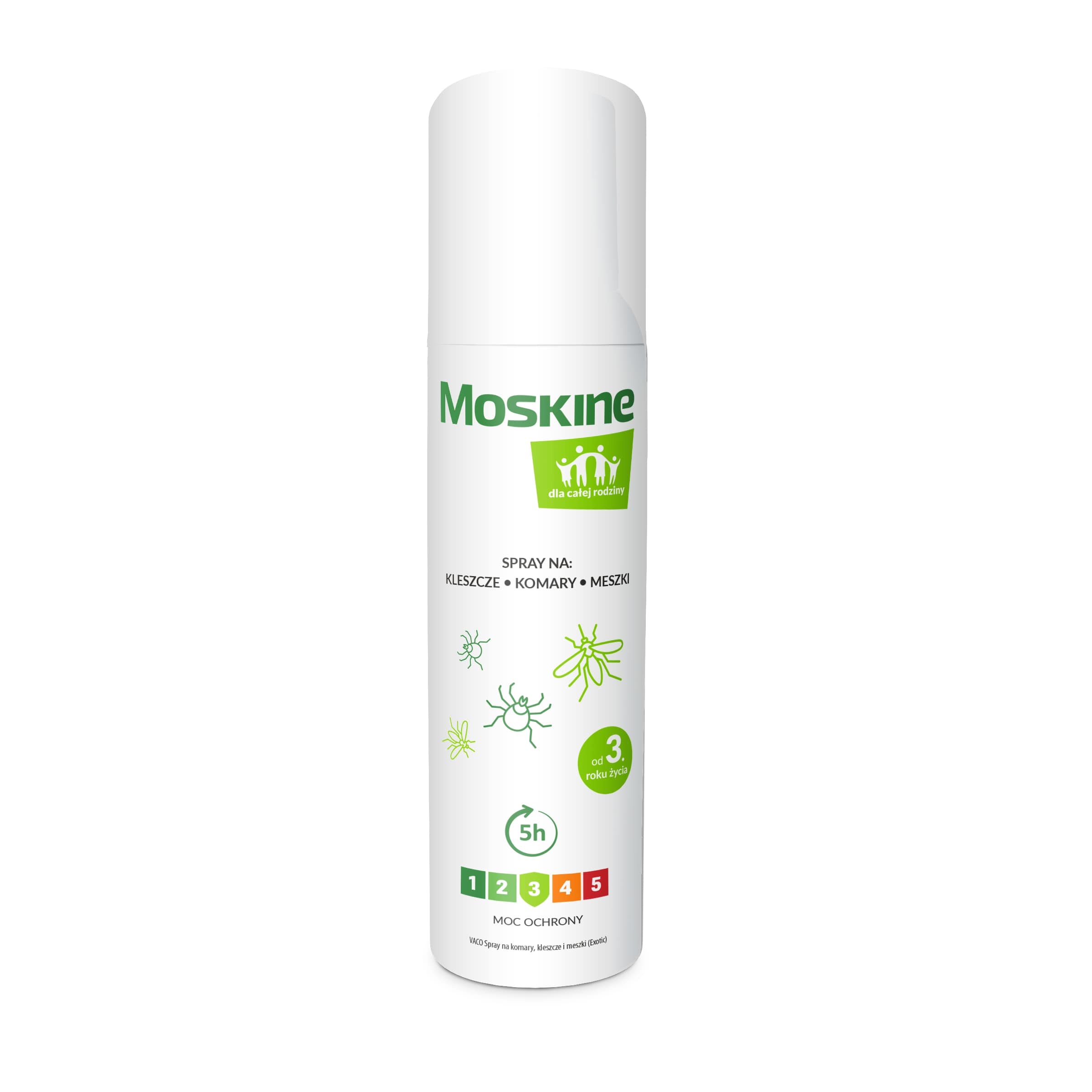 Moskine, spray na komary, kleszcze i meszki o mocy ochrony, 90 ml.