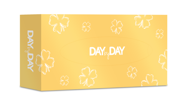 Day by Day, chusteczki, 3-warstwowe, żółte, 90 szt.