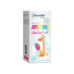 Novativ Kids Apetimil syrop ze składnikami wspierającymi apetyt u dzieci o smaku malinowym, 120 ml