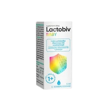 Lactobiv Baby, krople zawierające żywe kultury bakterii, 5 ml