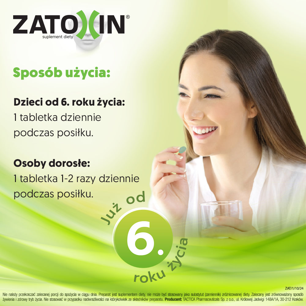 Zatoxin, tabletki na prawidłowe funkcjonowanie błon śluzowych układu oddechowego i zatok, 60 szt.