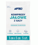 Kompresy gazowe APTEO jalłowe, 5 cm x 5 cm, 5 szt.