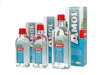 Amol, płyn ziołowy na wzdęcia i niestrawność oraz na skórę w przeziębieniach, bólach głowy i mięśni, butelka 100 ml