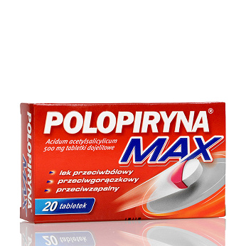Polopiryna Max 500 mg, tabletki na objawy przeziębienia i grypy, 20 szt.
