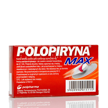 Polopiryna Max 500 mg, tabletki na objawy przeziębienia i grypy, 20 szt.