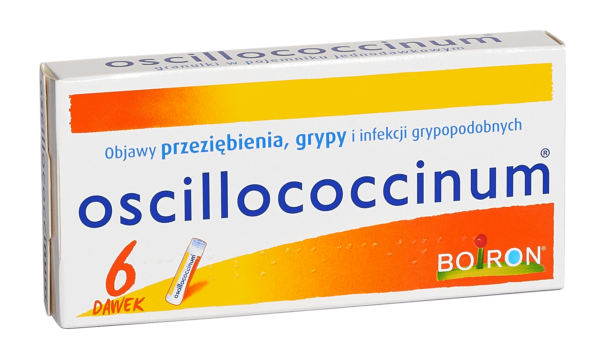 Oscillococcinum  granulki na objawy przeziębienia i grypy, 6 dawek