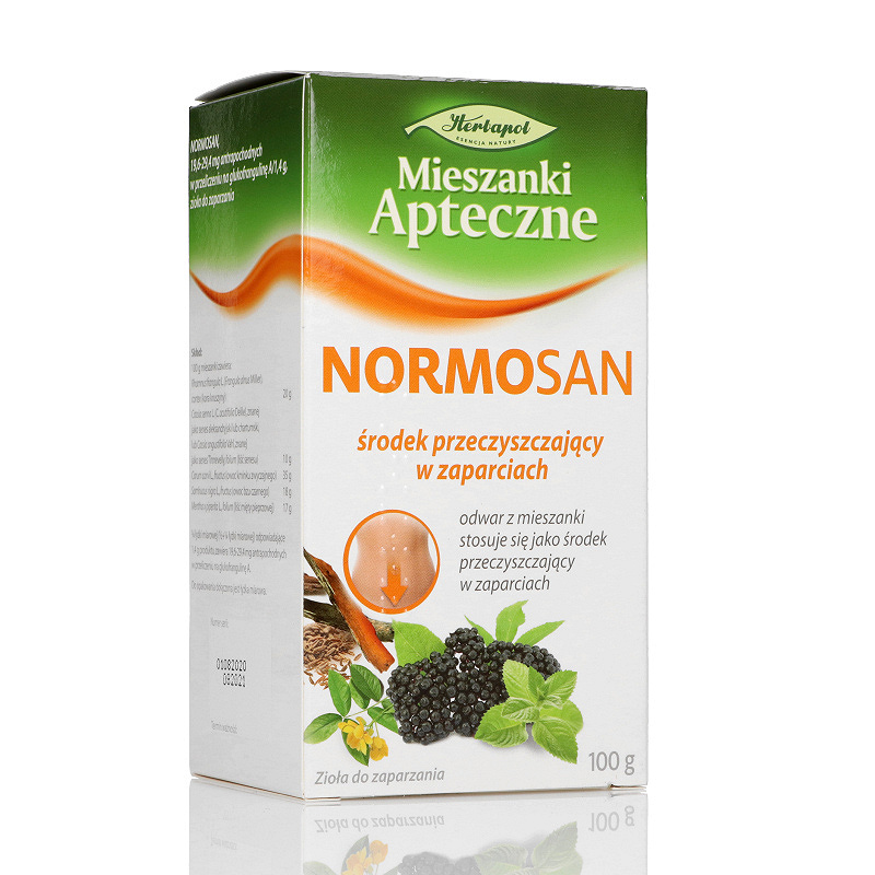 Normosan, zioła przeczyszczające na zaparcia, 100 g