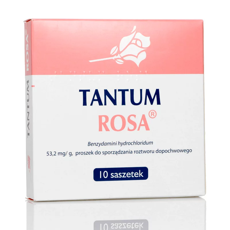 Tantum Rosa, proszek do sporządzania roztworu dopochwowego na objawy infekcji i podrażnienia intymne, 10 sasz.