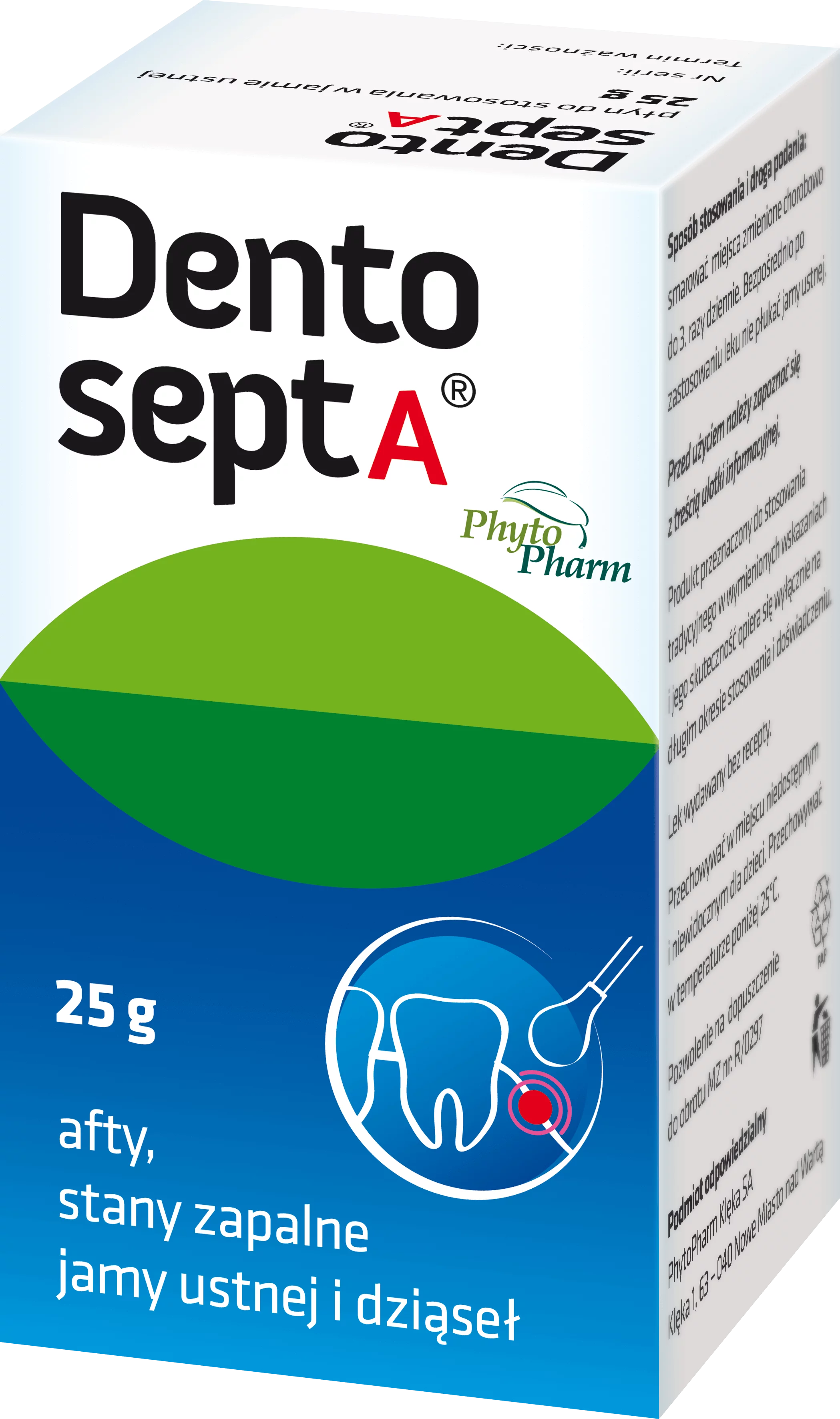 Dentosept A, płyn na stany zapalne jamy ustnej, dziąseł, afty, butelka 25 g