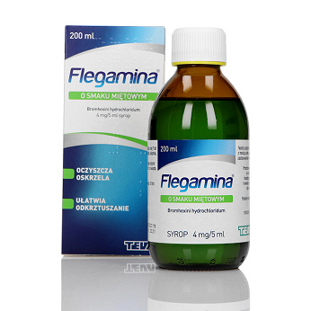 Flegamina , syrop na mokry kaszel o smaku miętowym, butelka 200 ml