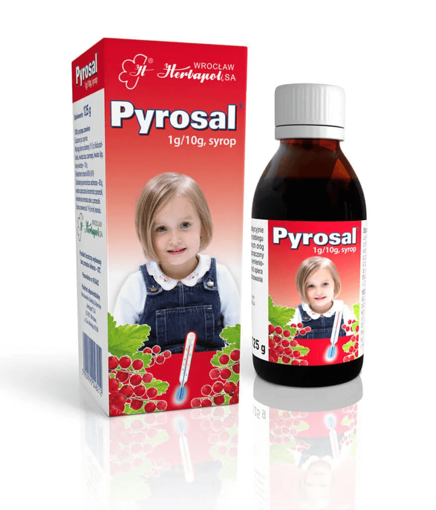 Pyrosal syrop na gorączkę i stany zapalne górnych dróg oddechowych, butelka 125 g