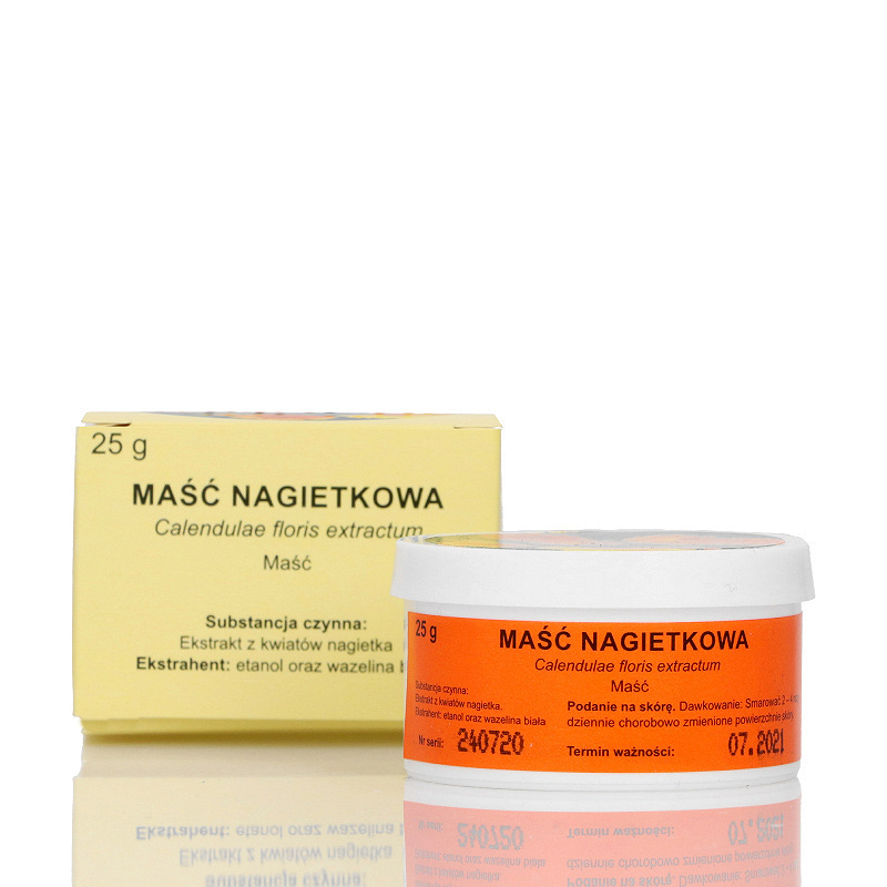 Maść nagietkowa, maść na łagodne stany zapalne skóry, pudełko 25 g