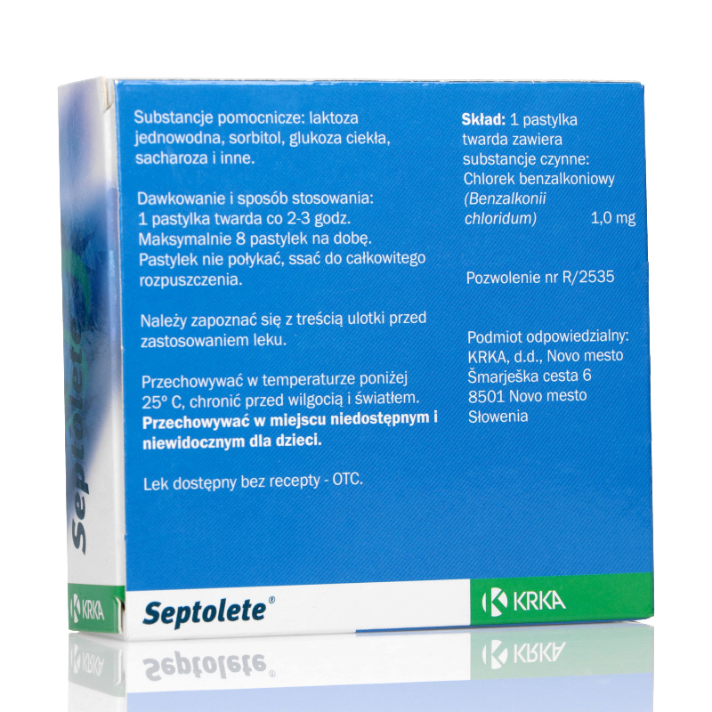 Septolete, pastylki do ssania wspomagające w stanach zapalnych jamy ustnej, 30 szt.