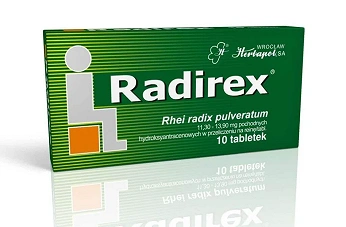 Radirex, tabletki przeczyszczające na zaparcia, 10 szt.