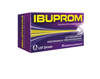 Ibuprom, tabletki przeciwbólowe, przeciwgorączkowe, przeciwzapalne, 50 szt.
