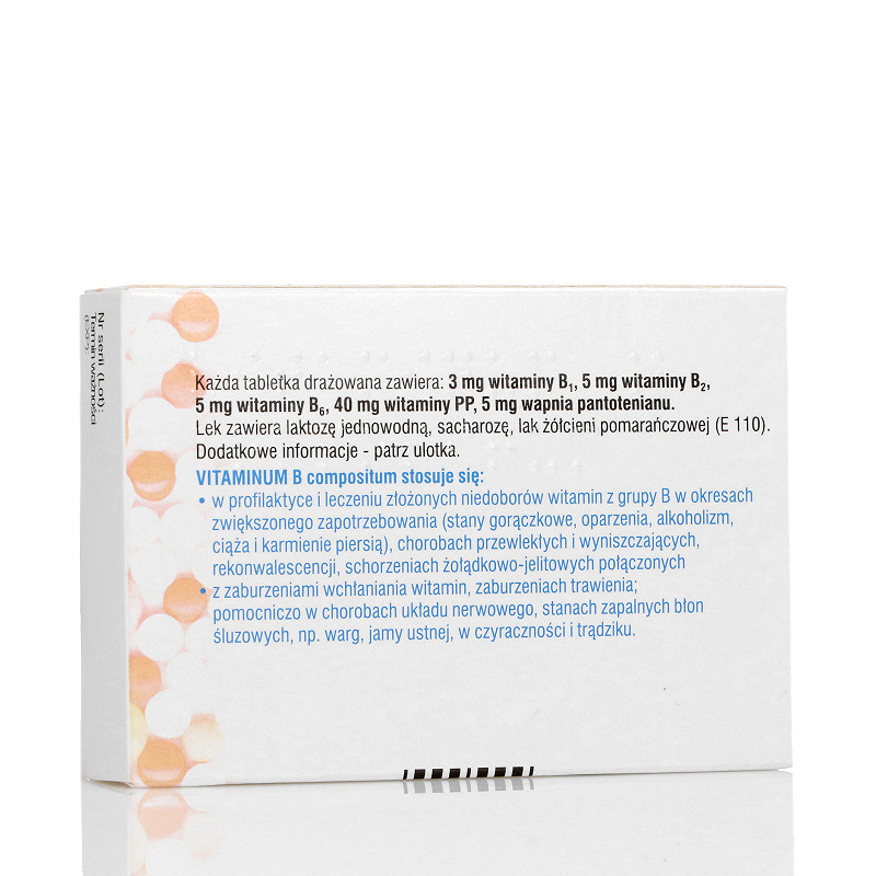 Vitaminum B compositum, tabletki na niedobory witamin z grupy B, 50 szt.