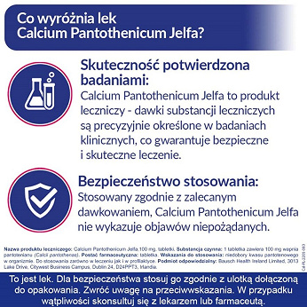 Calcium pantothenicum Jelfa, tabletki na włosy skórę i paznokcie, 50 szt.