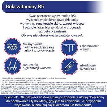 Calcium pantothenicum Jelfa, tabletki na włosy skórę i paznokcie, 50 szt.