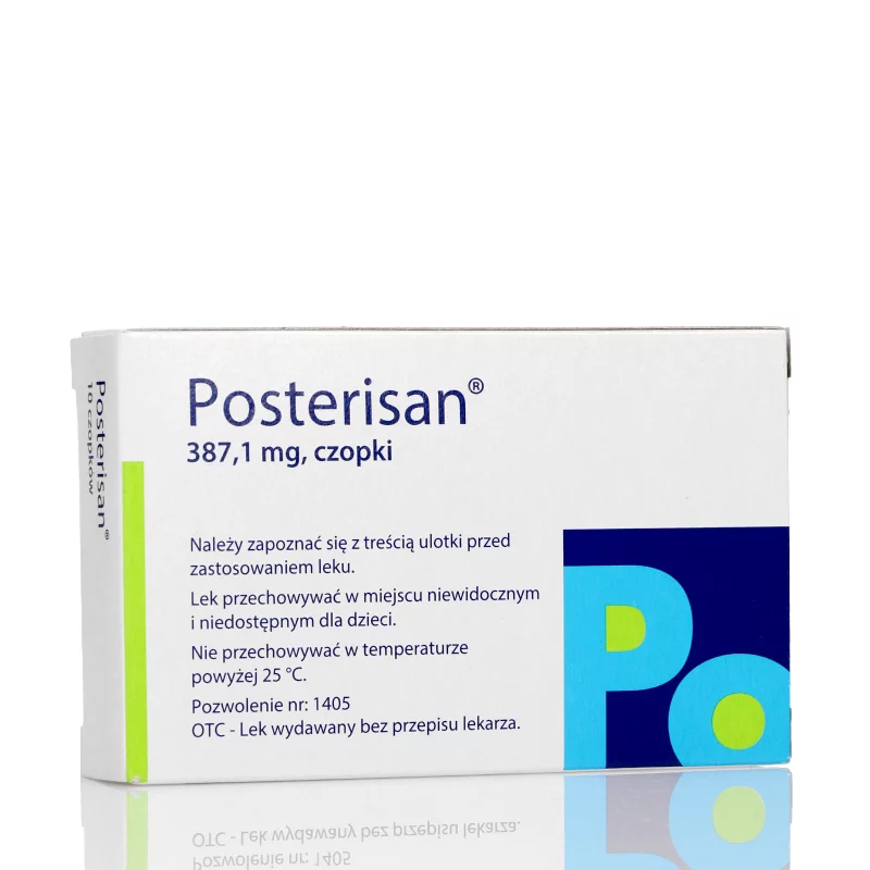 Posterisan, czopki doodbytnicze uśmierzające przy hemoroidach, 10 szt.