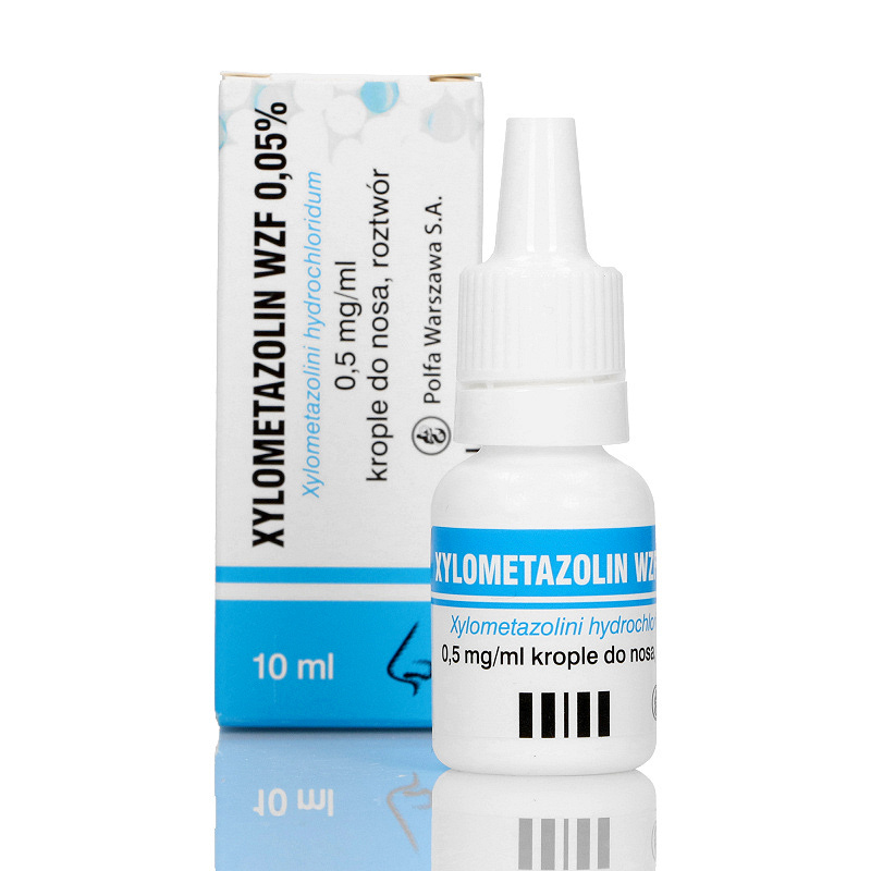 Xylometazolin WZF 0,05%, krople na ostre zapalenie błony śluzowej nosa, butelka 10 ml